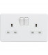Screwless 13A 2G DP switched socket - Matt white