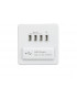 Screwless Quad USB Charger Outlet (5.1A) - Matt White with White Insert