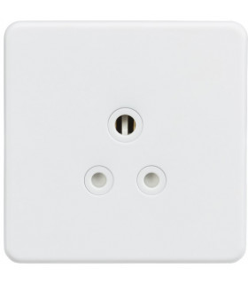 Screwless 5A Unswitched Round Socket - Matt White