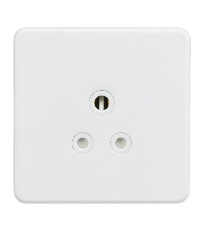 Screwless 5A Unswitched Round Socket - Matt White