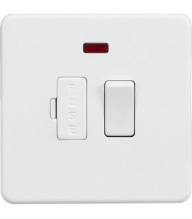 Screwless 13A Switched Fused Spur Unit with Neon - Matt White