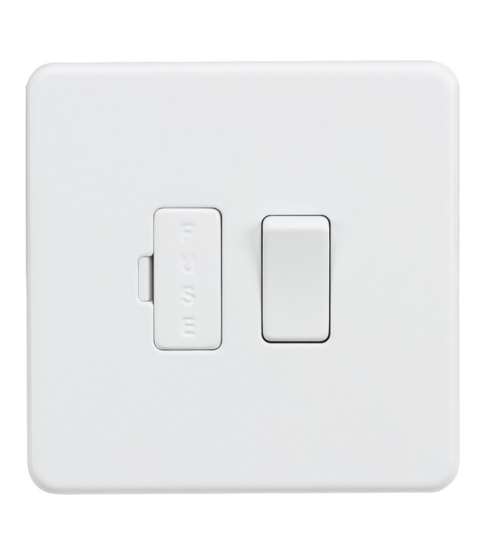 Screwless 13A Switched Fused Spur Unit - Matt White