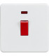 Screwless 45A 1G DP Switch with Neon - Matt White