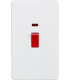 Screwless 45A 2G DP Switch with Neon - Matt White