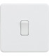 Screwless 20A 1G DP Switch - Matt White