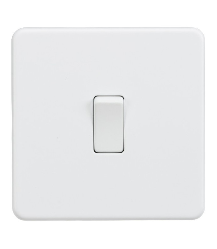 Screwless 20A 1G DP Switch - Matt White