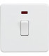 Screwless 20A 1G DP Switch with Neon - Matt White