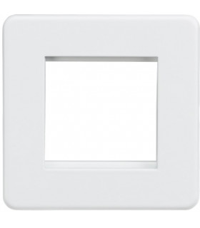Screwless 2G Modular Faceplate - Matt White