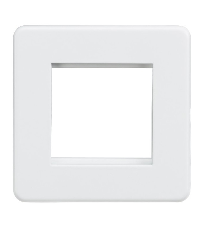 Screwless 2G Modular Faceplate - Matt White