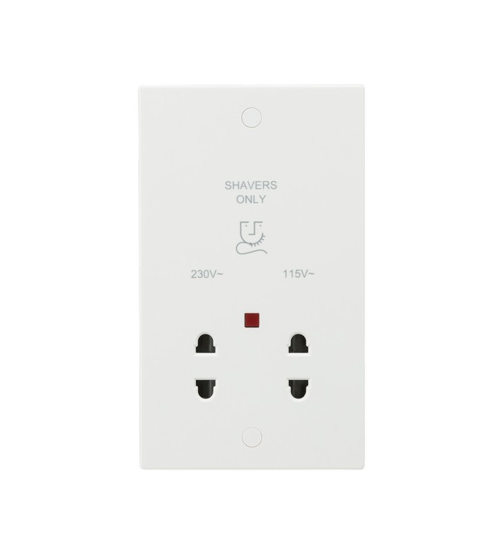 115/230V Dual Voltage Shaver Socket with Neon