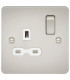 Flat plate 13A 1G DP switched socket - pearl with white insert
