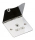 13A 1G unswitched floor socket - polished chrome with white insert