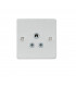 Flat plate 5A unswitched socket - brushed chrome with grey insert