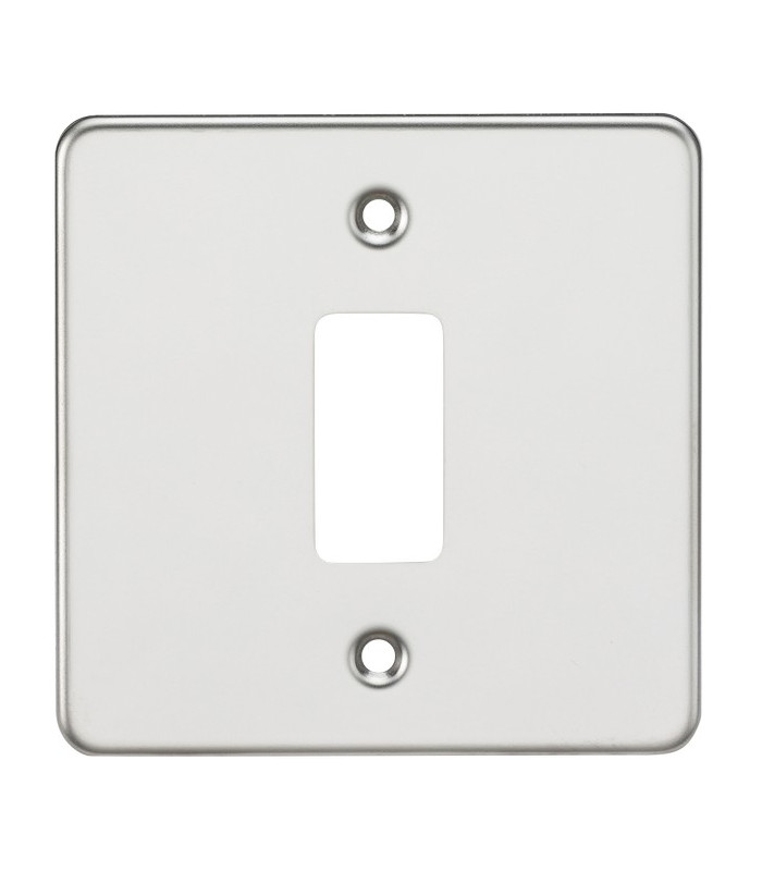 Flat plate 1G grid faceplate - polished chrome