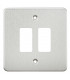Flat plate 2G grid faceplate - brushed chrome