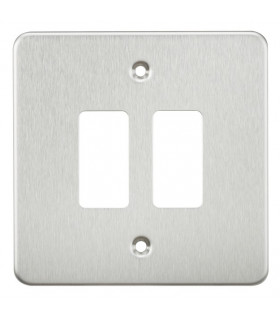 Flat plate 2G grid faceplate - brushed chrome
