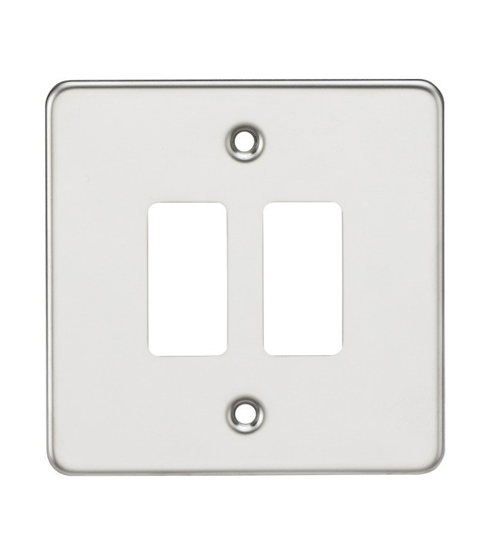 Flat plate 2G grid faceplate - polished chrome