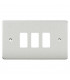 Flat plate 3G grid faceplate - brushed chrome