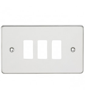 Flat plate 3G grid faceplate - polished chrome