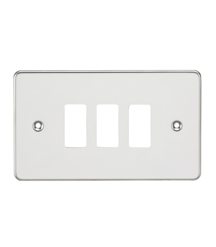 Flat plate 3G grid faceplate - polished chrome