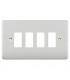 Flat plate 4G grid faceplate - brushed chrome