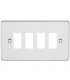 Flat plate 4G grid faceplate - polished chrome