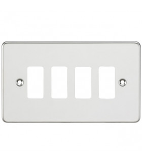 Flat plate 4G grid faceplate - polished chrome