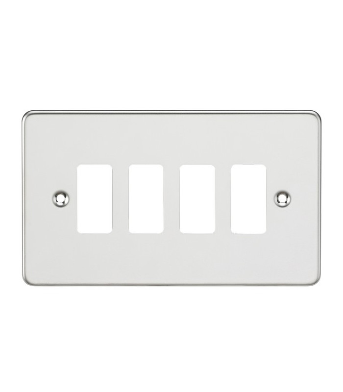 Flat plate 4G grid faceplate - polished chrome