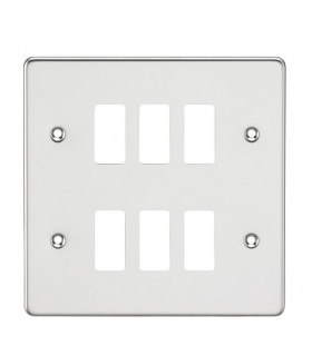 Flat plate 6G grid faceplate - polished chrome