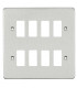 Flat plate 8G grid faceplate - brushed chrome