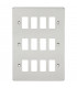 Flat plate 12G grid faceplate - brushed chrome