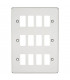 Flat plate 12G grid faceplate - polished chrome