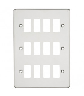 Flat plate 12G grid faceplate - polished chrome