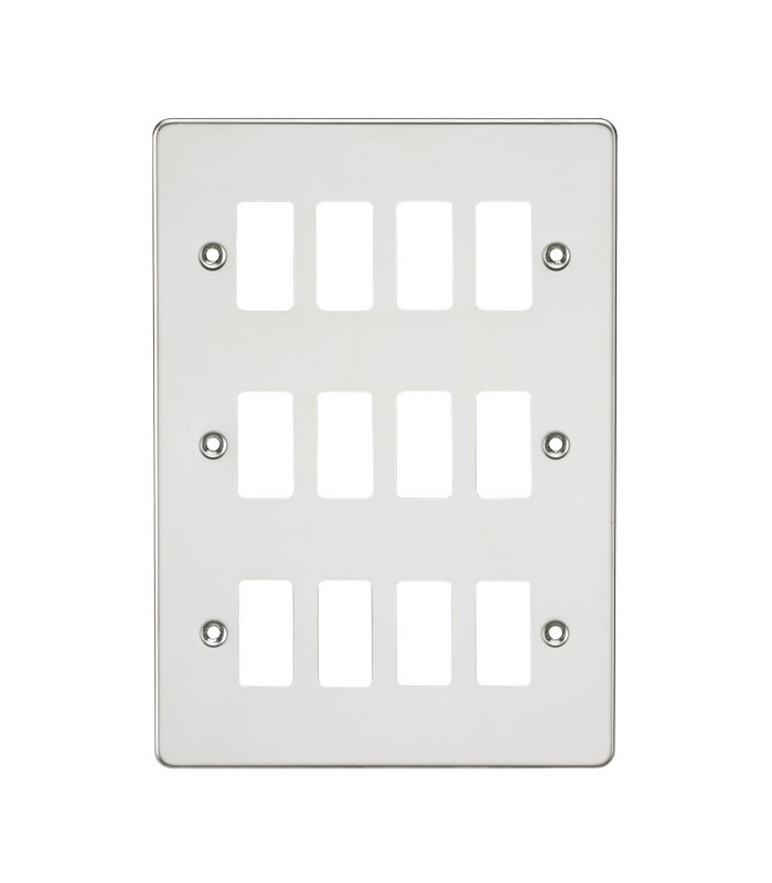 Flat plate 12G grid faceplate - polished chrome