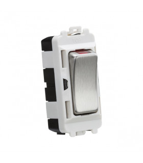 20AX DP module with LED indicator - brushed chrome