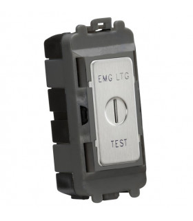20AX 2 way SP key module (marked "EMG LTG TEST") - brushed chrome
