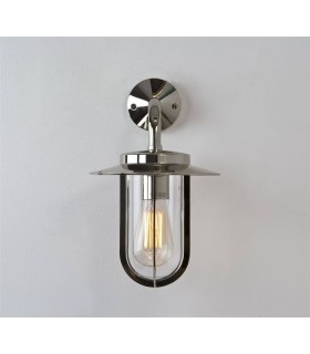 1 Light Outdoor Wall Lantern Polished Nickel IP44, E27 - 1
