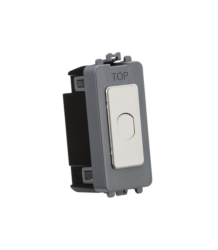 1G 1-way 10-200W (10-100W LED) trailing edge dimmer (Press Type) - brushed chrome