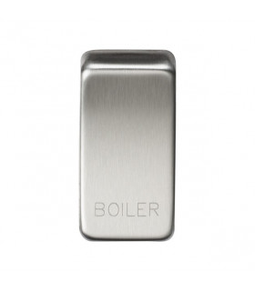 Switch cover "marked BOILER" - brushed chrome