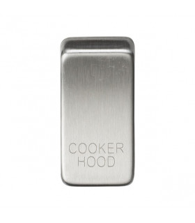 Switch cover "marked COOKER HOOD" - brushed chrome
