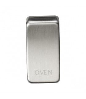 Switch cover "marked OVEN" - brushed chrome
