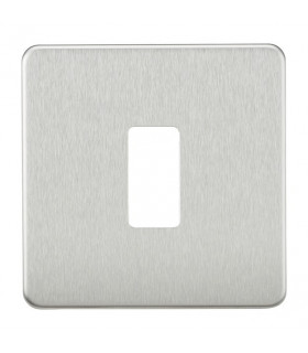Screwless 1G grid faceplate - brushed chrome