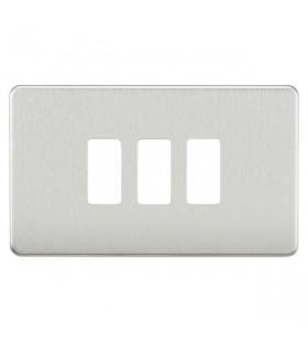 Screwless 3G grid faceplate - brushed chrome
