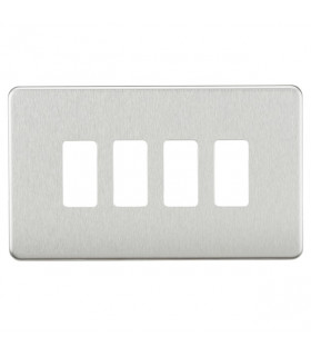 Screwless 4G grid faceplate - brushed chrome