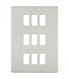 Screwless 9G grid faceplate - brushed chrome