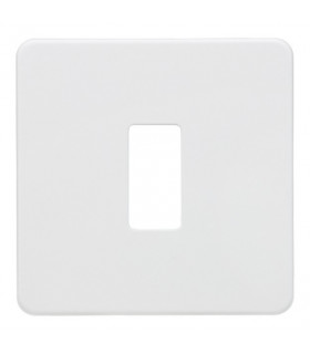 Screwless 1G grid faceplate - matt white