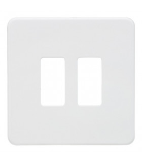 Screwless 2G grid faceplate - matt white