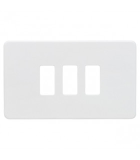 Screwless 3G grid faceplate - matt white