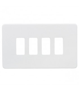 Screwless 4G grid faceplate - matt white