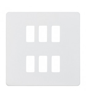 Screwless 6G grid faceplate - matt white
